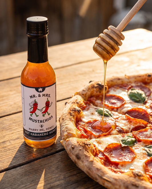 Marry Me, Honey hot habanero honey drizzled on a pepperoni pizza